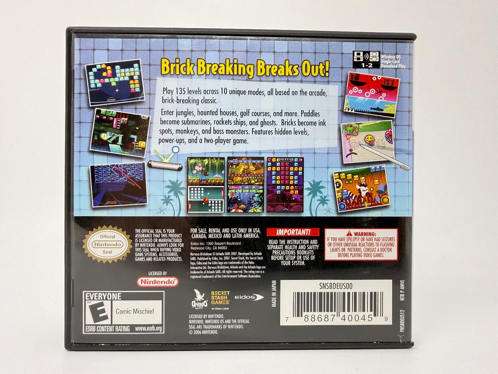 Nervous Brickdown (Nintendo DS) *CASE & MANUAL ONLY - NO GAME*