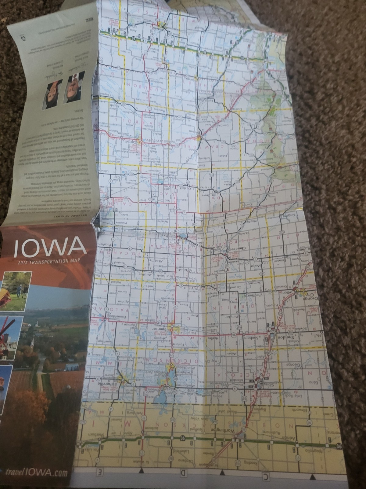MULTI FOLD 2012 ROAD MAP OF IOWA
