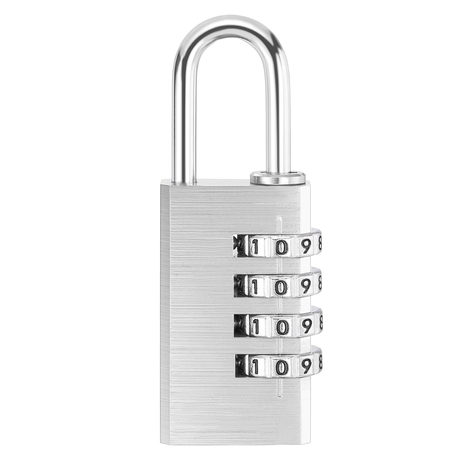 4 Digit Combination Lock,(H:3.2", Silver), Aluminum Anti-Rust Outdoor Lock