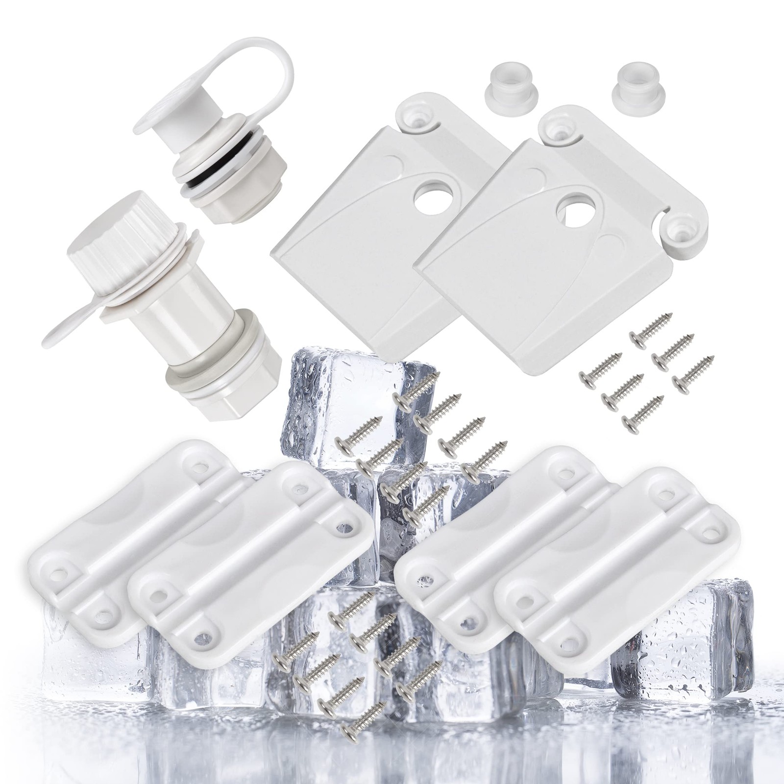 Cooler Replacement Parts Kit, for Igloo Ice Chest Plastic Hinges,Plastic Latch a