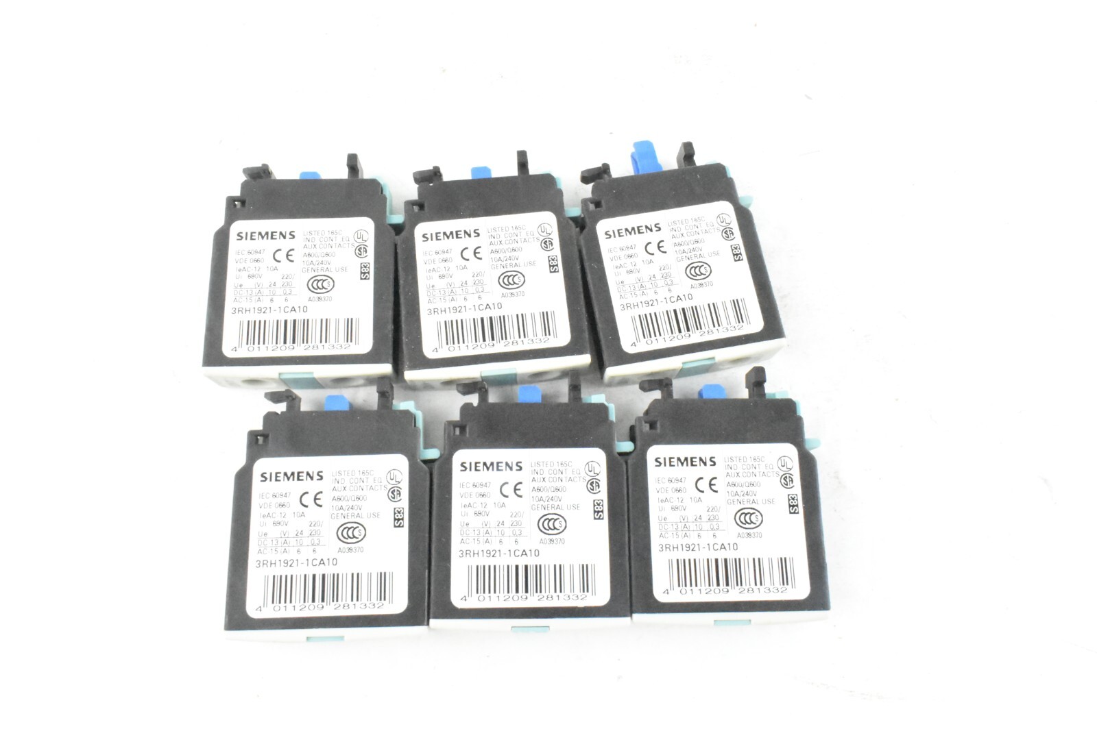 Siemens 3RH1921-1CA10 Lot Of 6