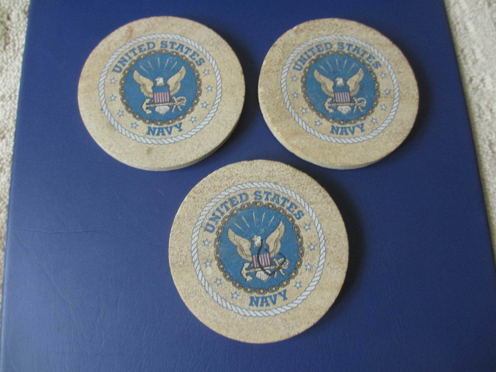 United States Navy set of 3 Coasters