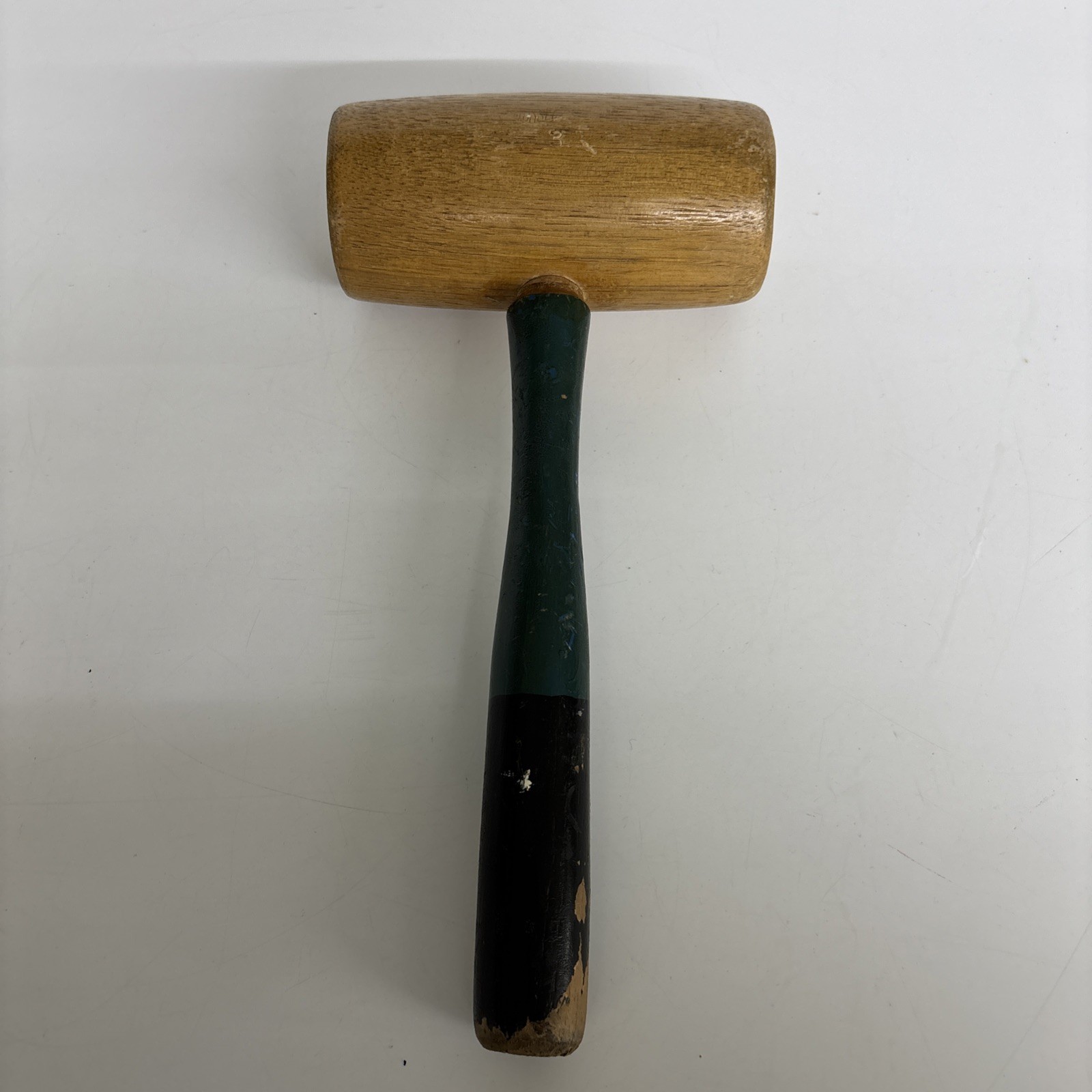 Vintage Stussel No 3 Wooden Mallet 5.5” Head Carpenter Leather Tool