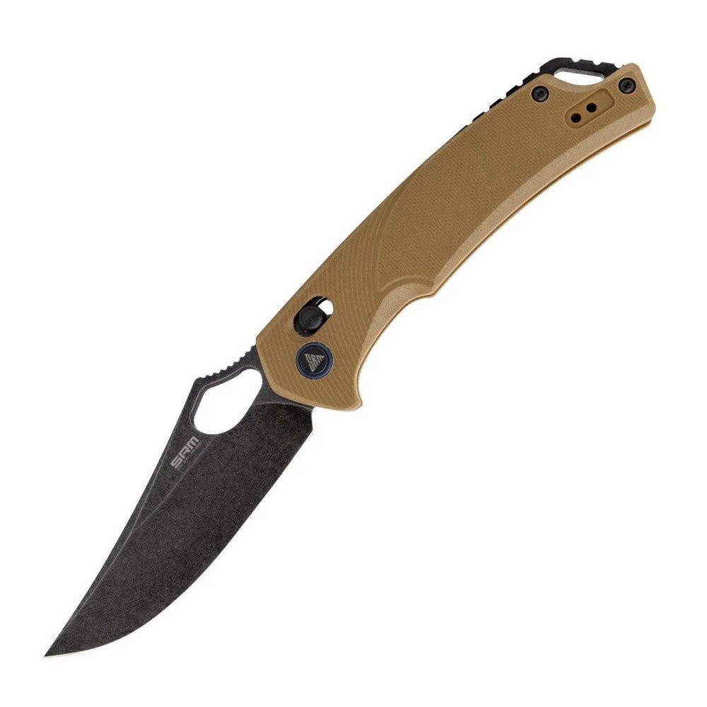 SRM Knives Ambi Lock Orange G10 Handle Folding 8Cr13MOV Steel Blade - 9202-GW