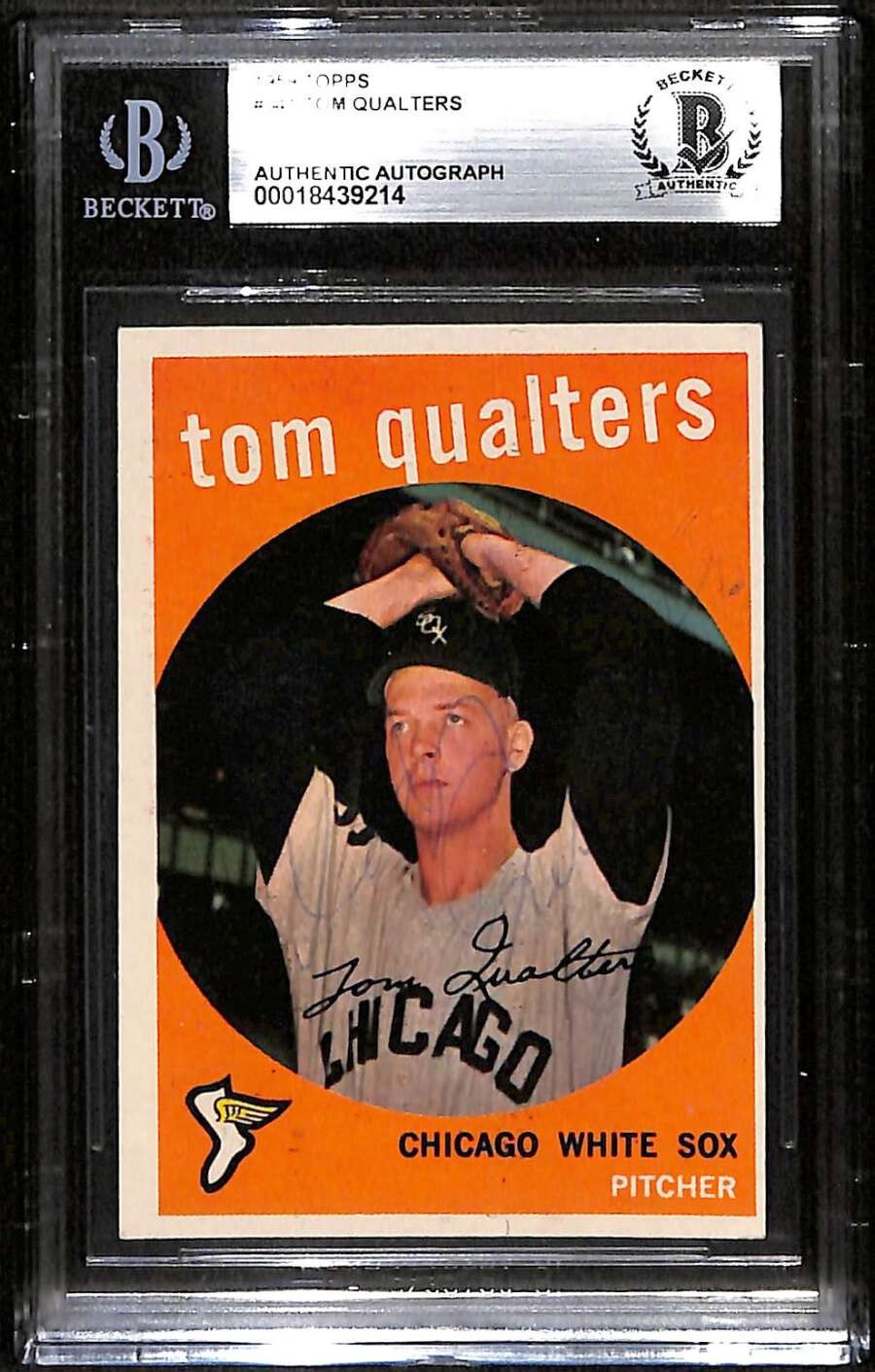 1959 Topps 341 Tom Qualters  BGS Auto Autographed BAS Authentic C103215