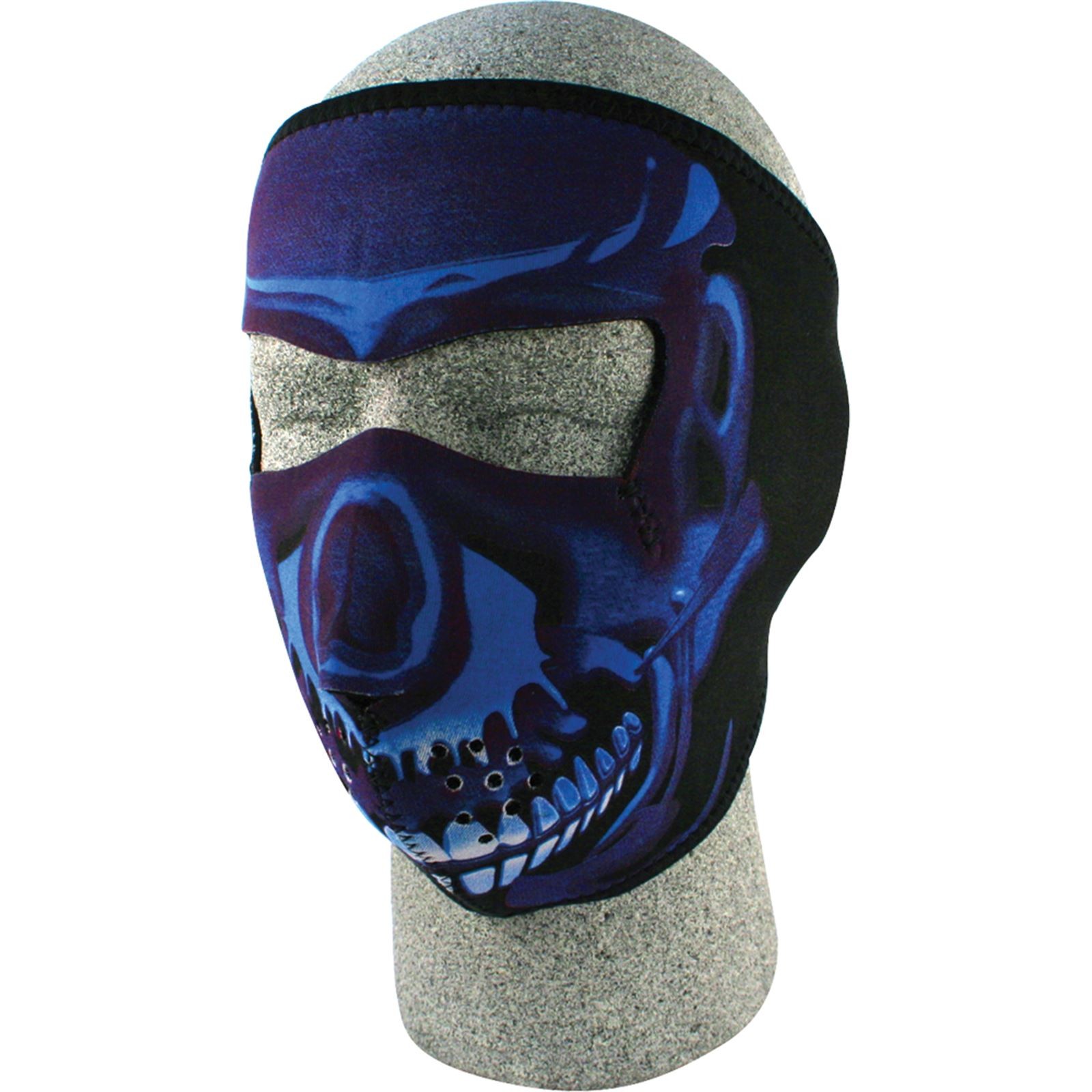 Zan Full Face Mask Blue Chrome Skull WNFM024