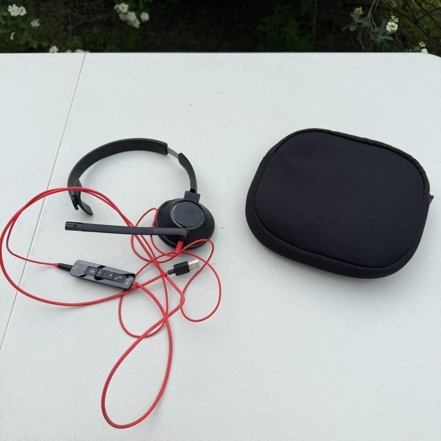 Plantronics Poly Blackwire C5210 One Ear USB Mono Headset Black W/ Carrying Case