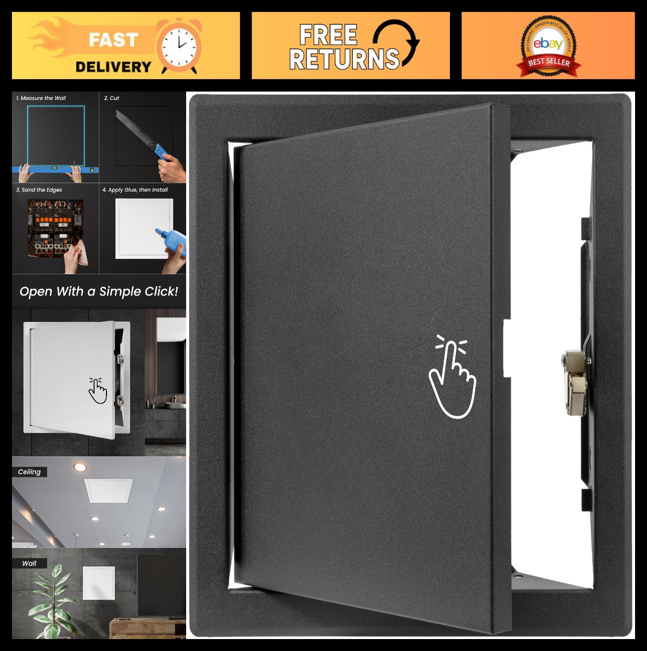 8x8 Inch Drywall Access Panel - Heavy-Duty Steel Wall Cover for Plumbing & HVAC