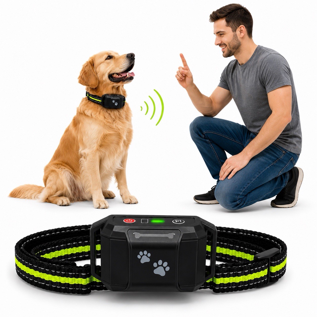 Smart Bark Control Collar Rechargeable Beep Vibration Static/Shock for S/M/L