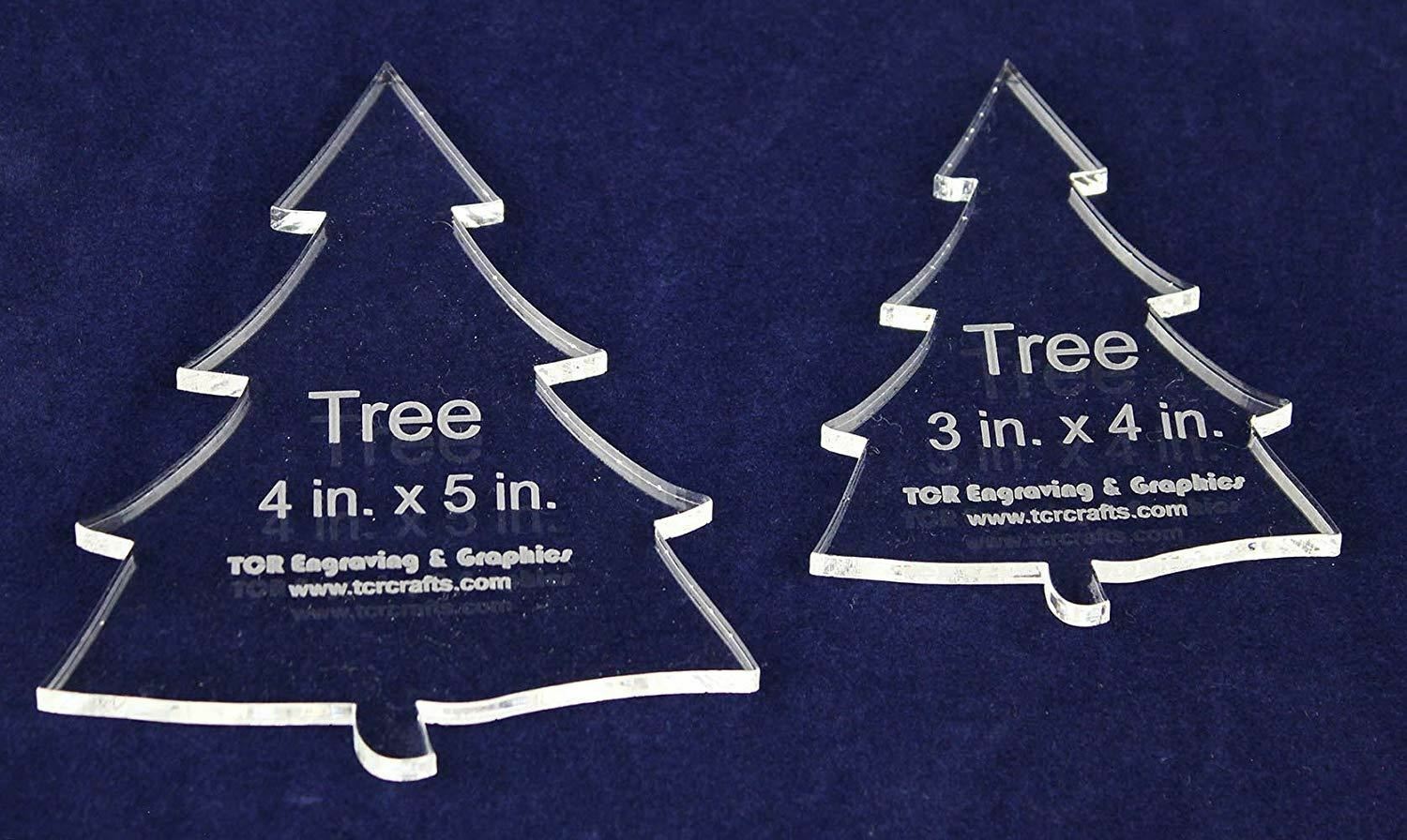 Pine Tree Quilting Templates 2 Piece Set - Clear 1/4" Thick Acrylic