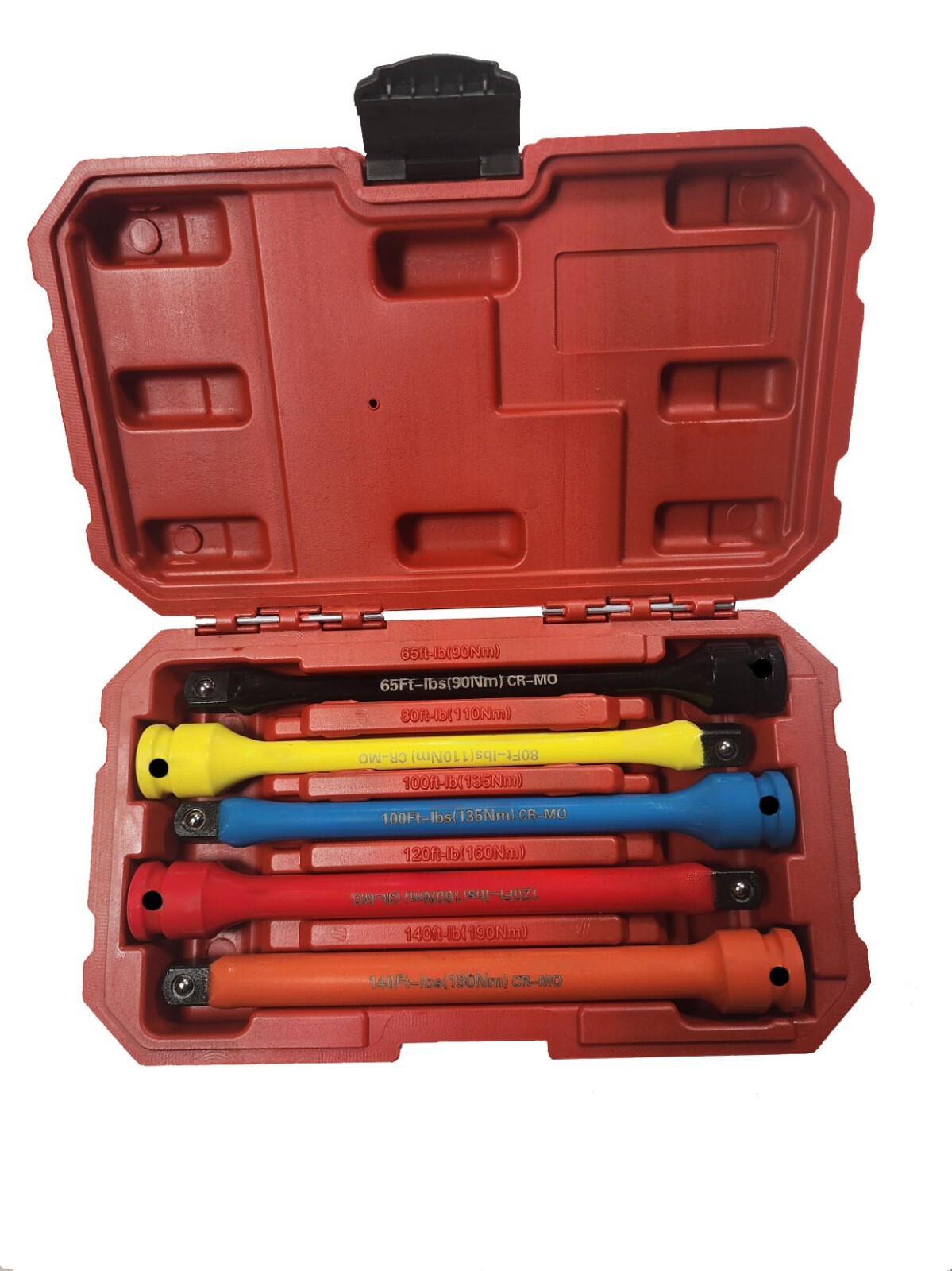 5pc Torque Limiting Extension Bar Set 65, 80, 100, 120, 140 ft-lb 1/2 in. Drive