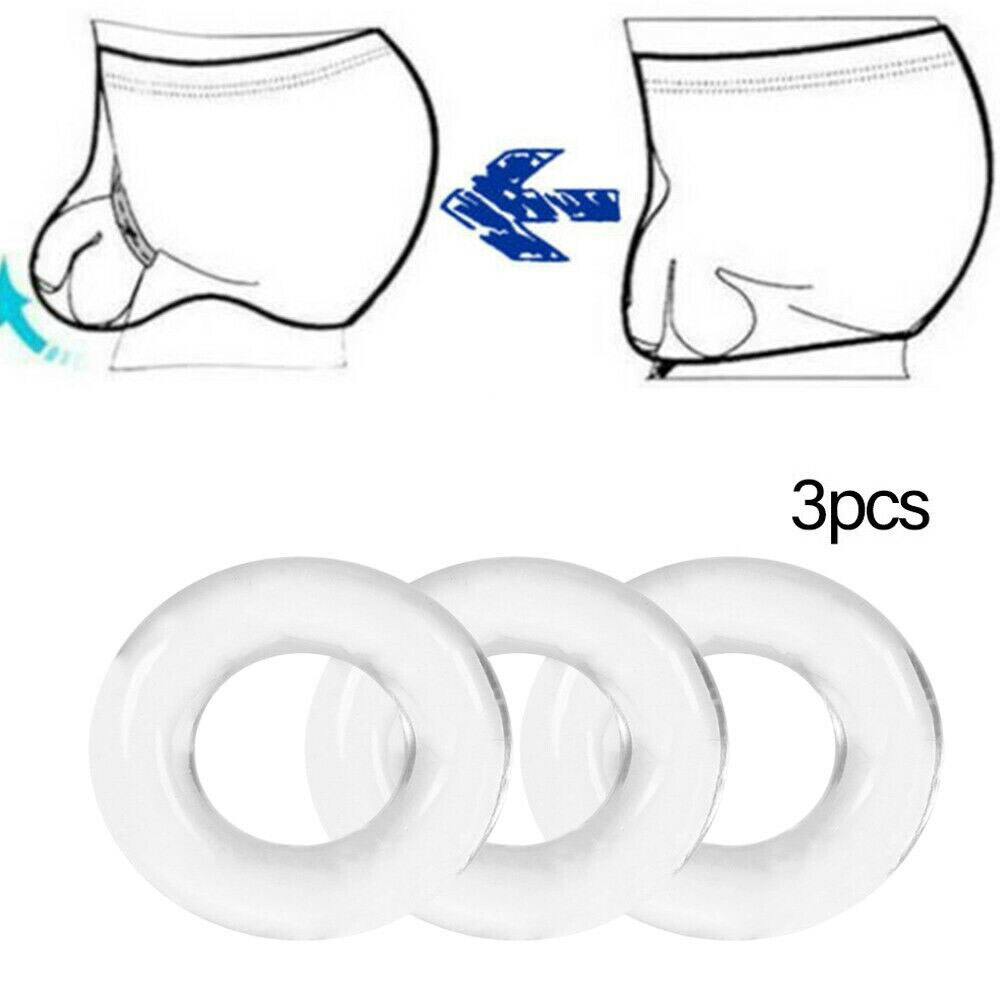 Male Scrotum Testicle Squeeze Ring Cage KIT Soft Stretcher  Enhancer Delay Ball~