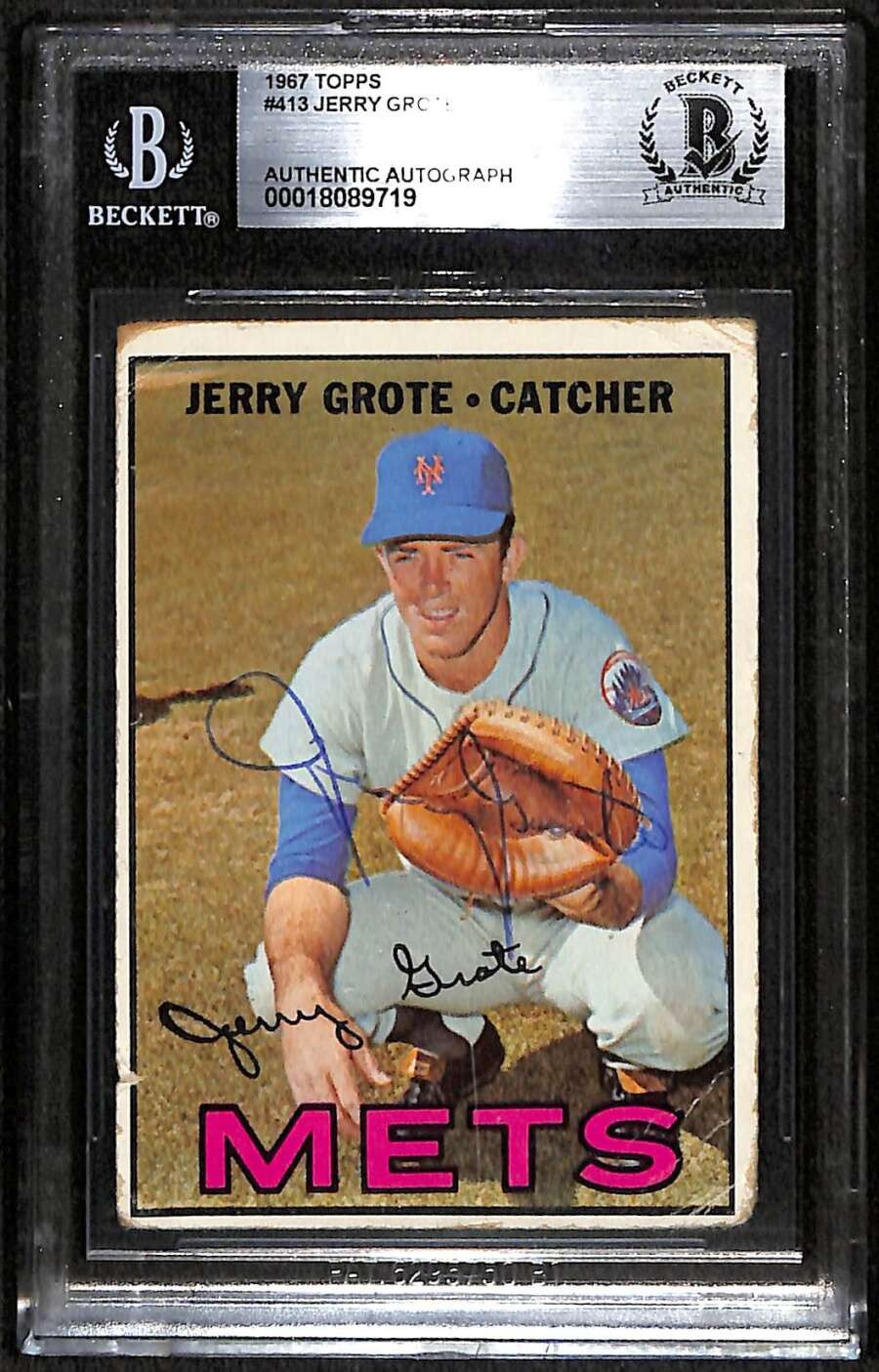 1967 Topps 413 Jerry Grote  BGS Auto Autographed BAS Authentic C100196