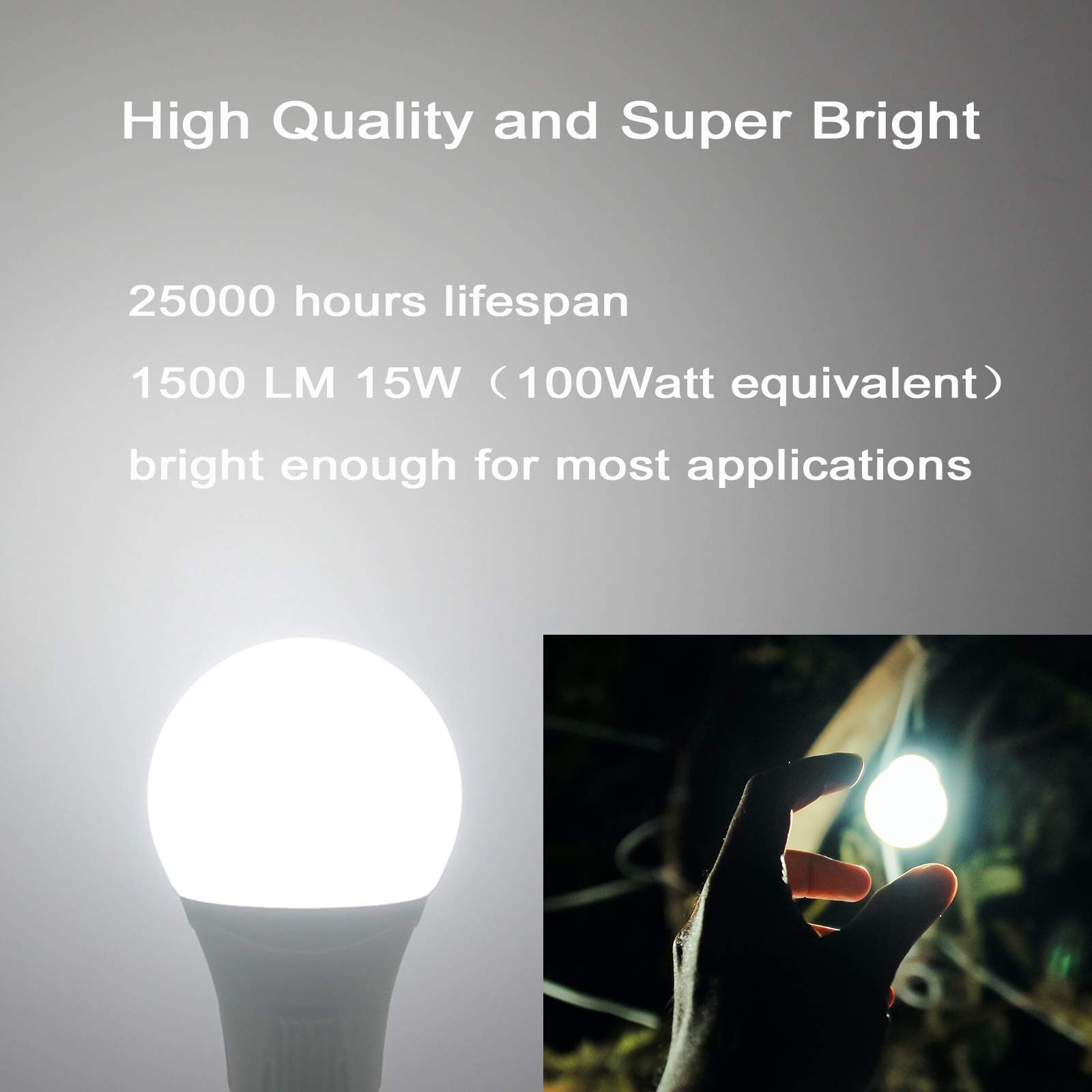 Radar Motion Sensor Light Bulb, 2 Pack A21 15W (100W Equivalent) 1500LM E26 D...