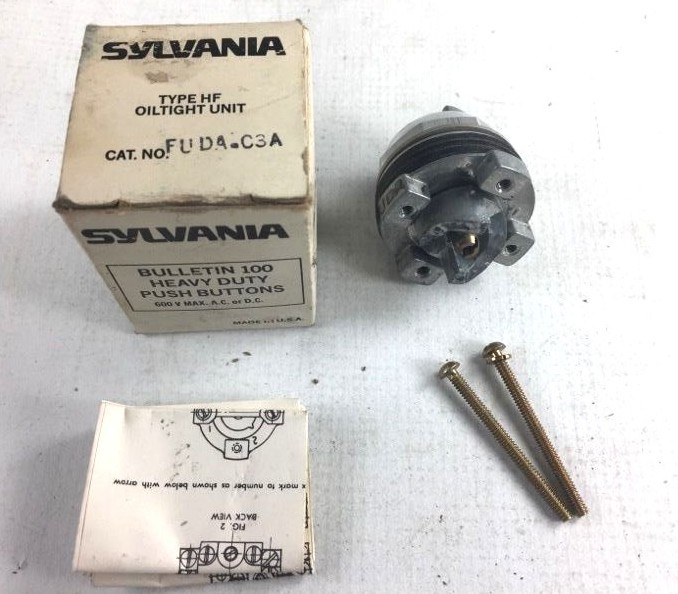 Sylvania FUDA-C3A Type HF Oiltight Selector Switch Heavy Duty Push Button NEW