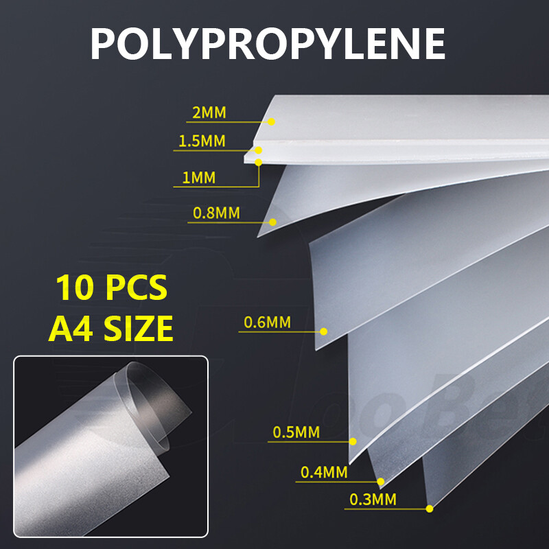 10pcs A4 Matt Clear Polypropylene Plastic Sheet 0.3mm-2mm Model Arts Crafts DIY