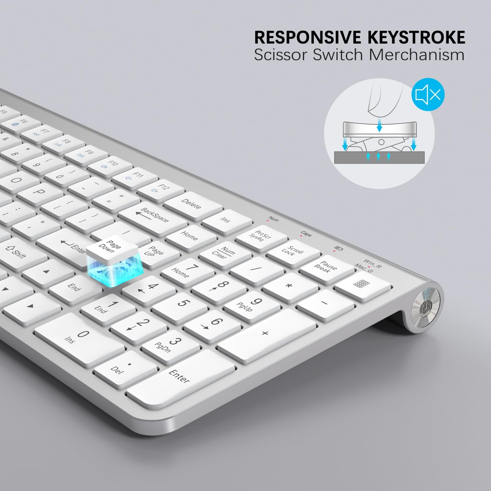 Wireless Keyboard, Ergonomic,Dustproof,2.4G Slim and Compact Quiet Wireless K...