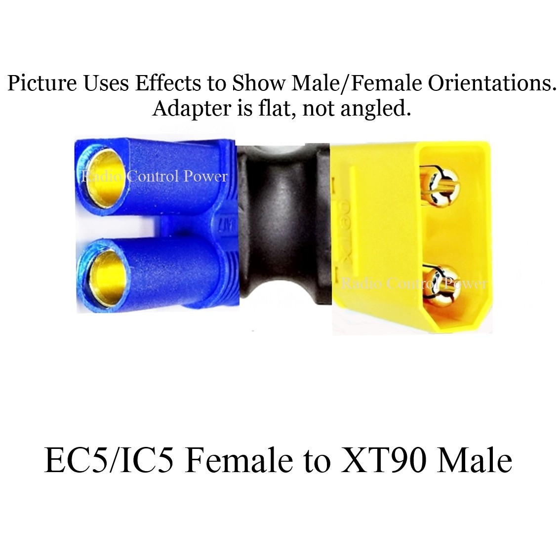RCP Adapters (1) EC5/IC5 FEMALE TO XT90 MALE BATTERY NO WIRE ADAPTER