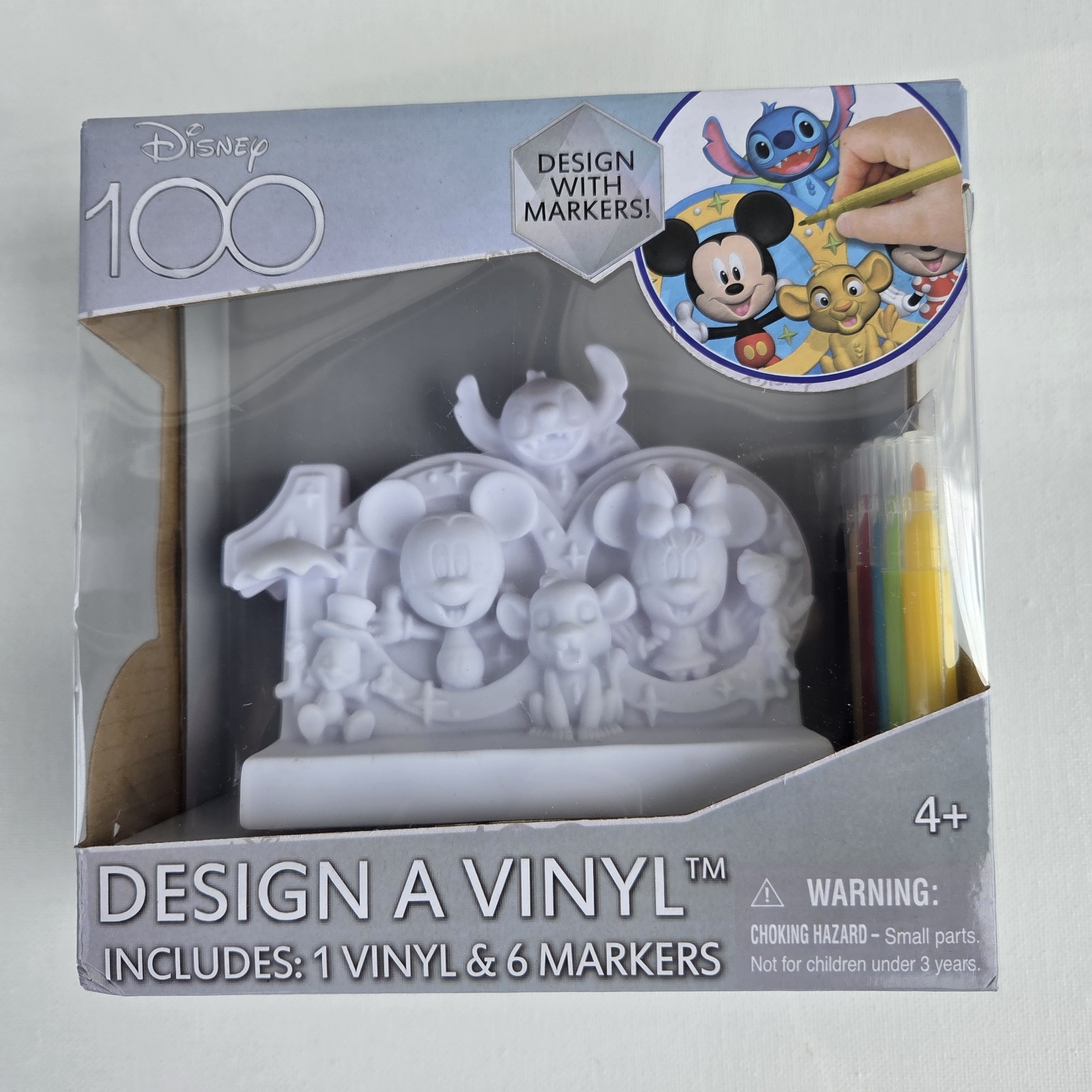 Disney 100 Design A Vinyl Mickey Stitch Minnie Simba + 6 Markers Christmas 4+