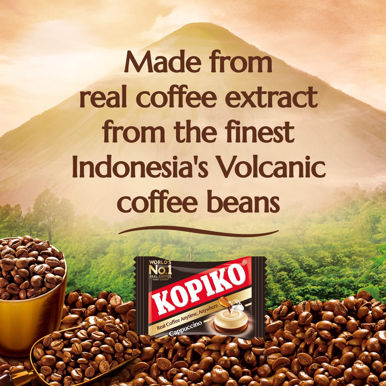 Kopiko Cappuccino Candy – Bold-Tasty Hard 4.23 Ounce (Pack of 2), Brown