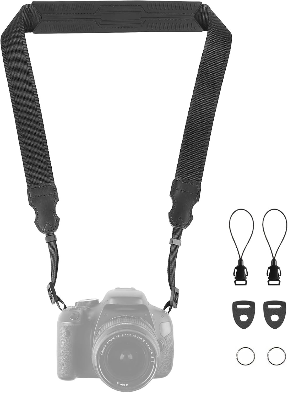 Neck Strap Silicone Camera Straps - Padded Camera Strap, 1.5" Wide Adjustable Ny