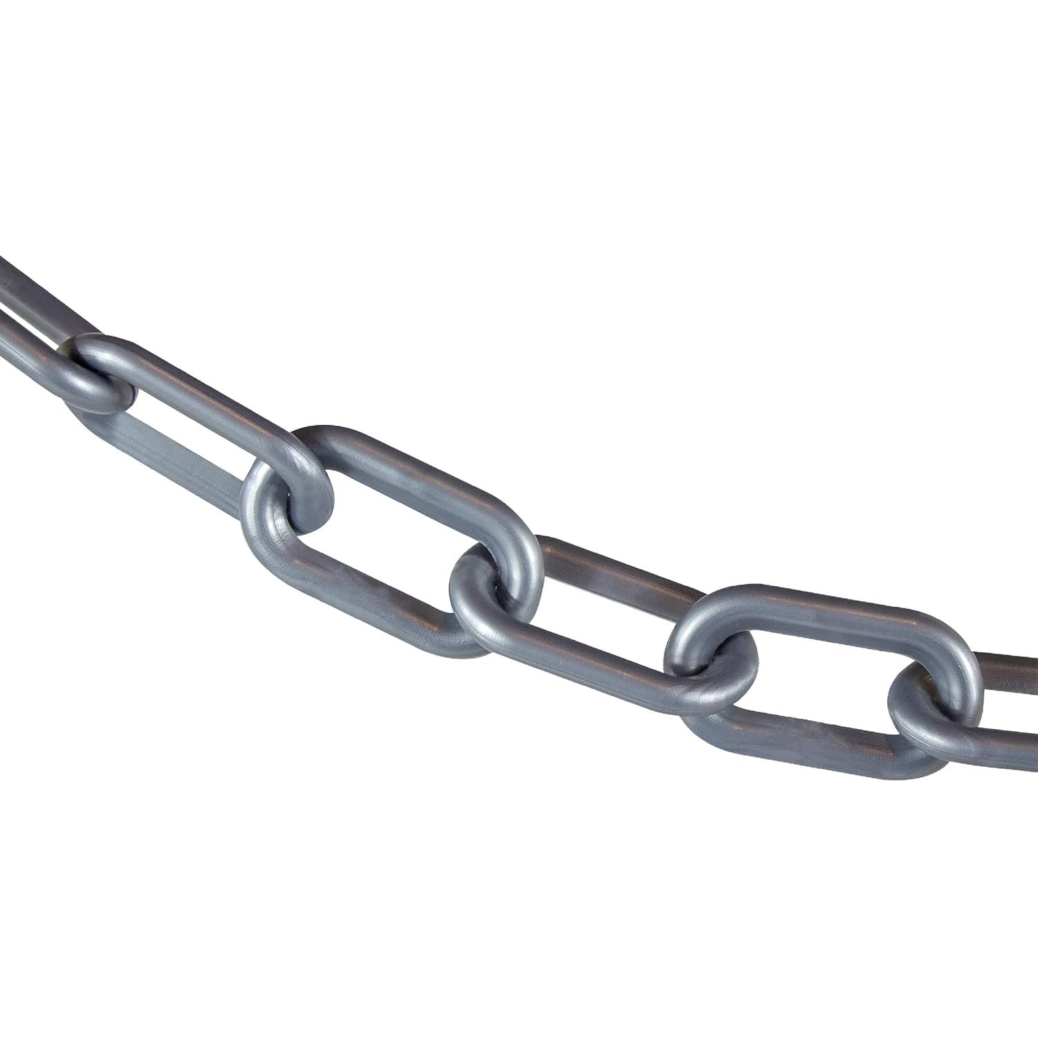 Silver 25-Foot Lightweight Plastic Barrier Chain for Effective Crowd Management