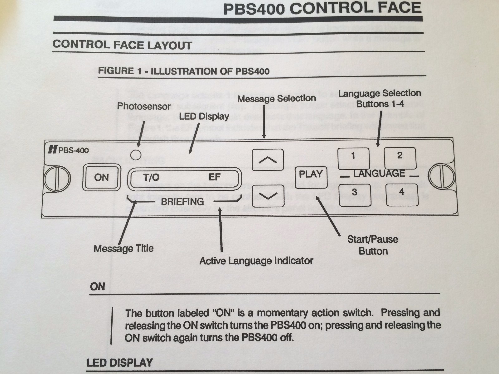 Head's Up Technologies PBS400 Digital Passenger Briefing User Manual