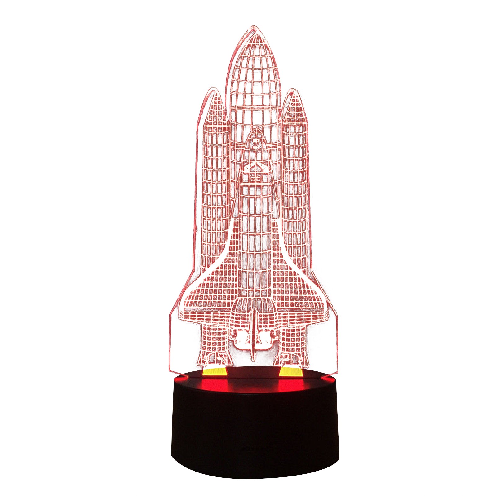3D Space Rocket Night Light 7-Color Changing LED Table Lamp W/ Remote Control