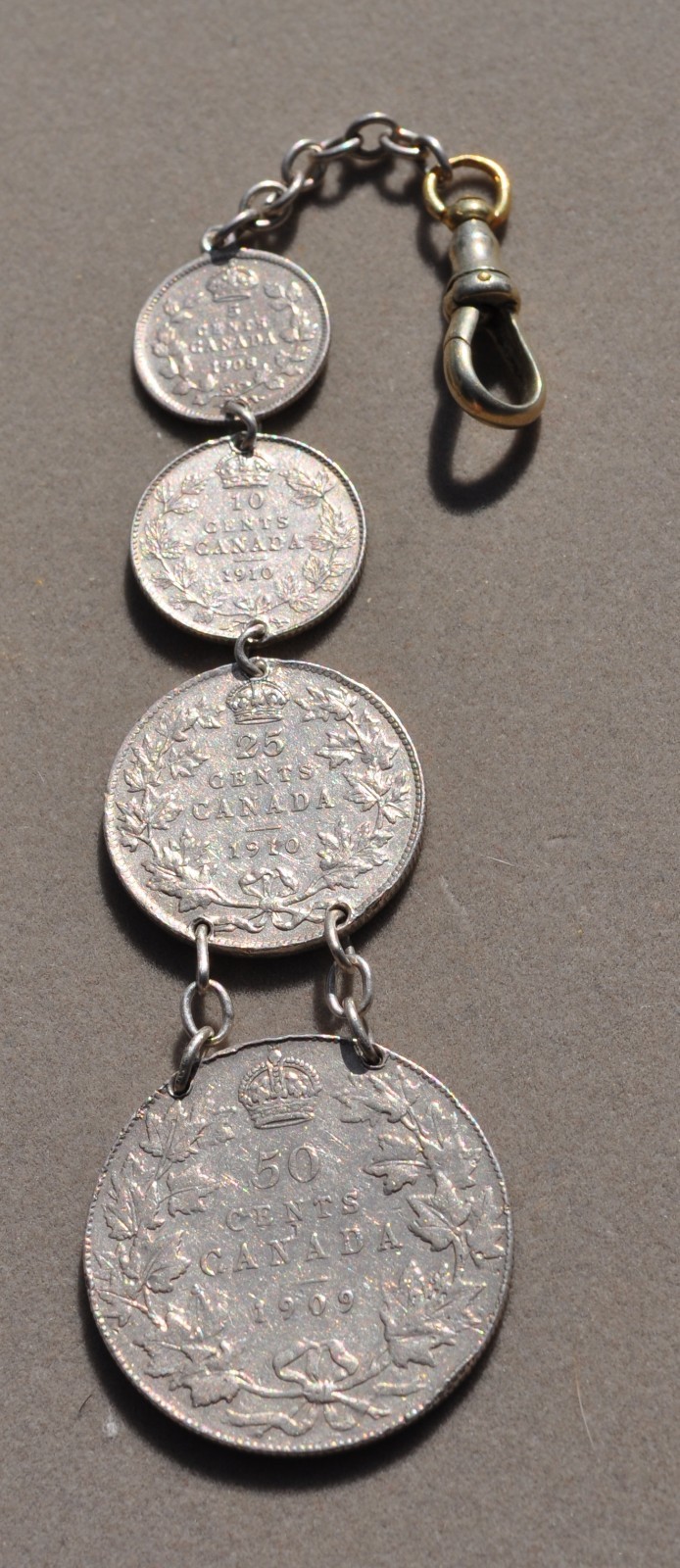 EARLY 1900’S CANADIAN SILVER COIN WATCH FOB