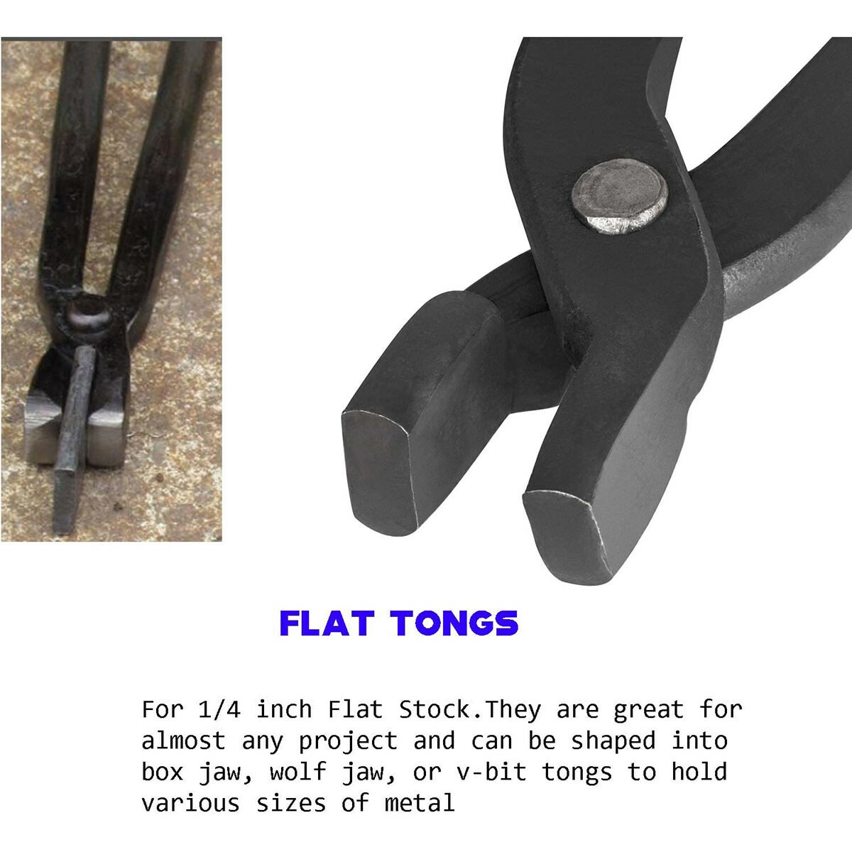 Knife Making Blacksmith Tongs Set 4pcs Forge Bladesmith Tools for Beginners