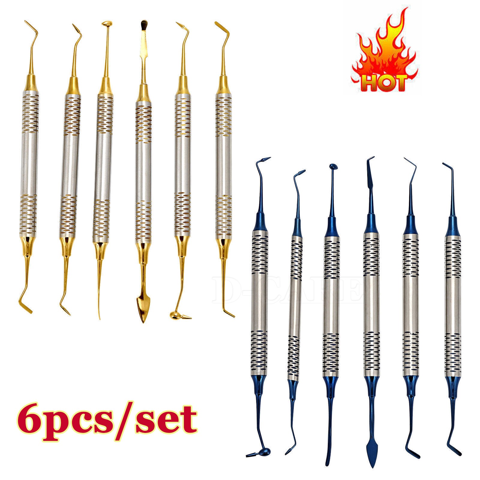 6pcs/set Dental Composite Resin Filling Spatula Repair Restorative Instruments