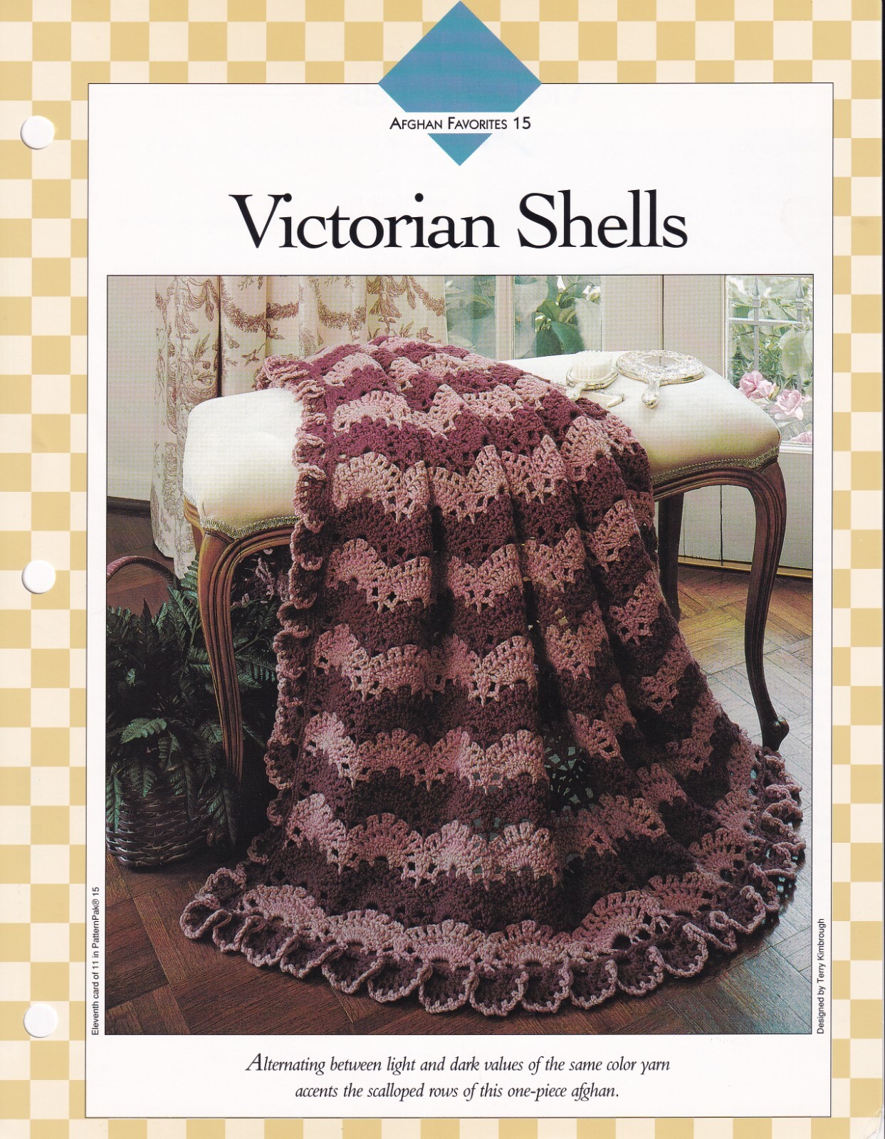 Afghan Crochet Pattern Instructions VICTORIAN SHELLS Scalloped Rows
