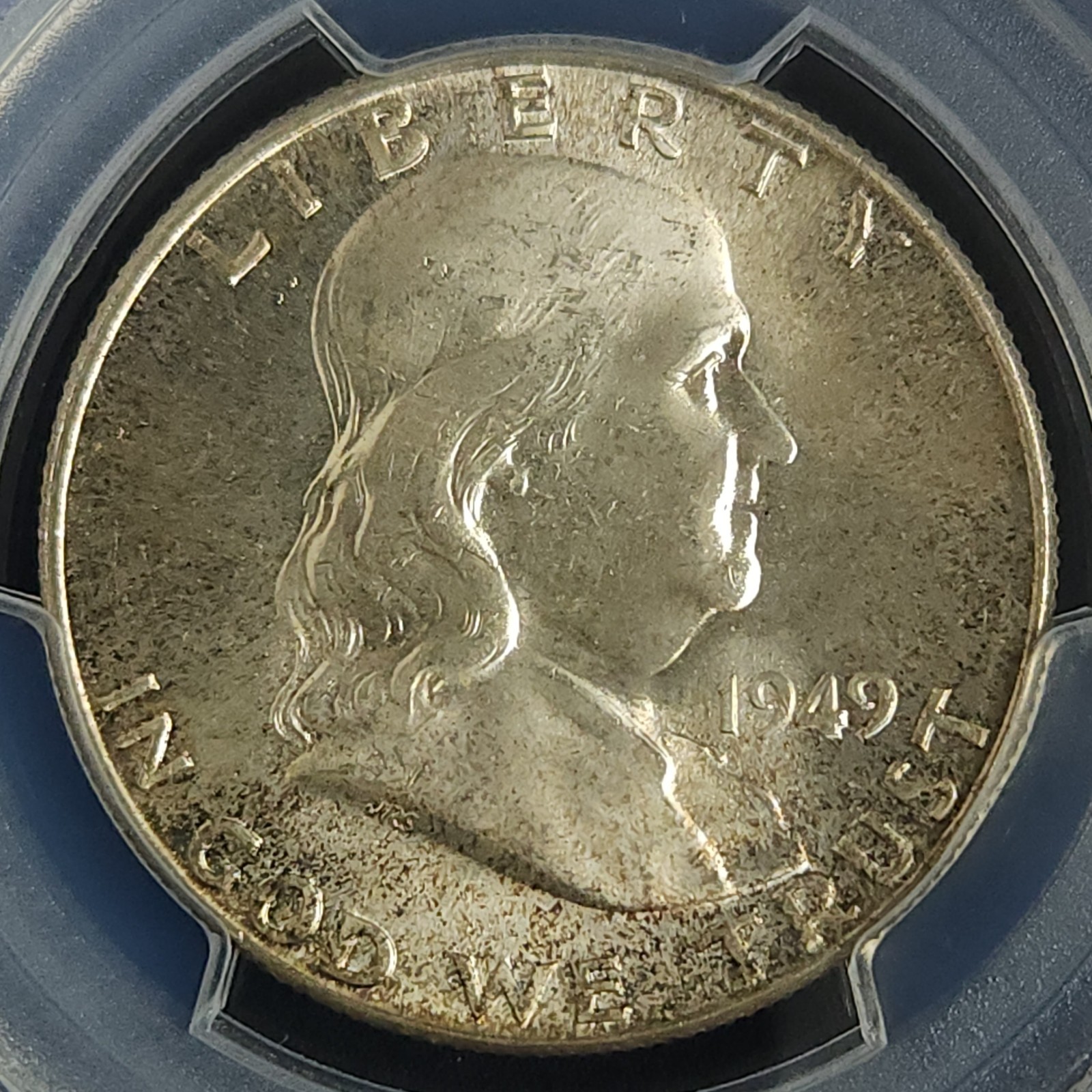 1949 Franklin Half Dollar PCGS MS66 FBL - Gem BU Original Skin Gorgeous Toning