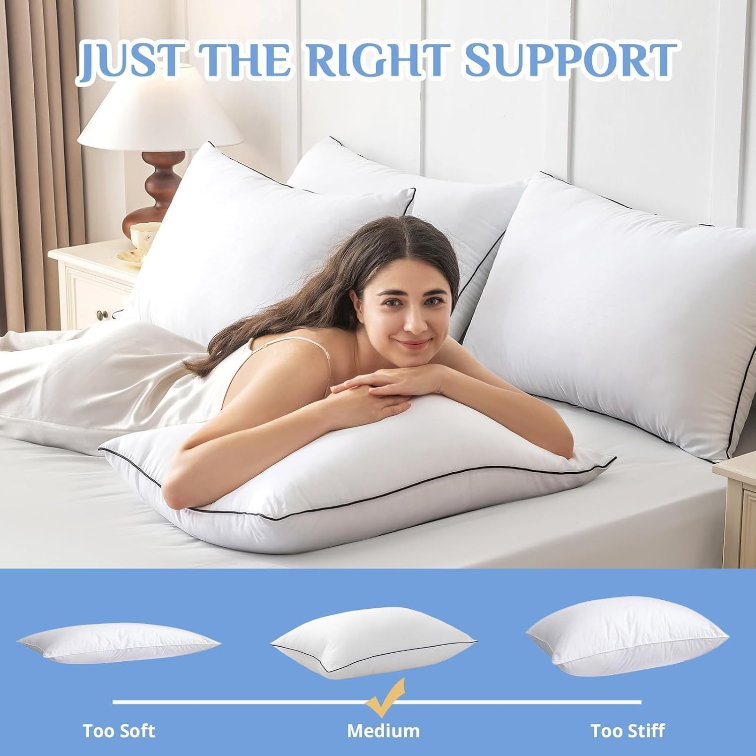 2-PK Pillows Set - Cooling Supportive Pillows Down Alternative Fill (KING SIZE)