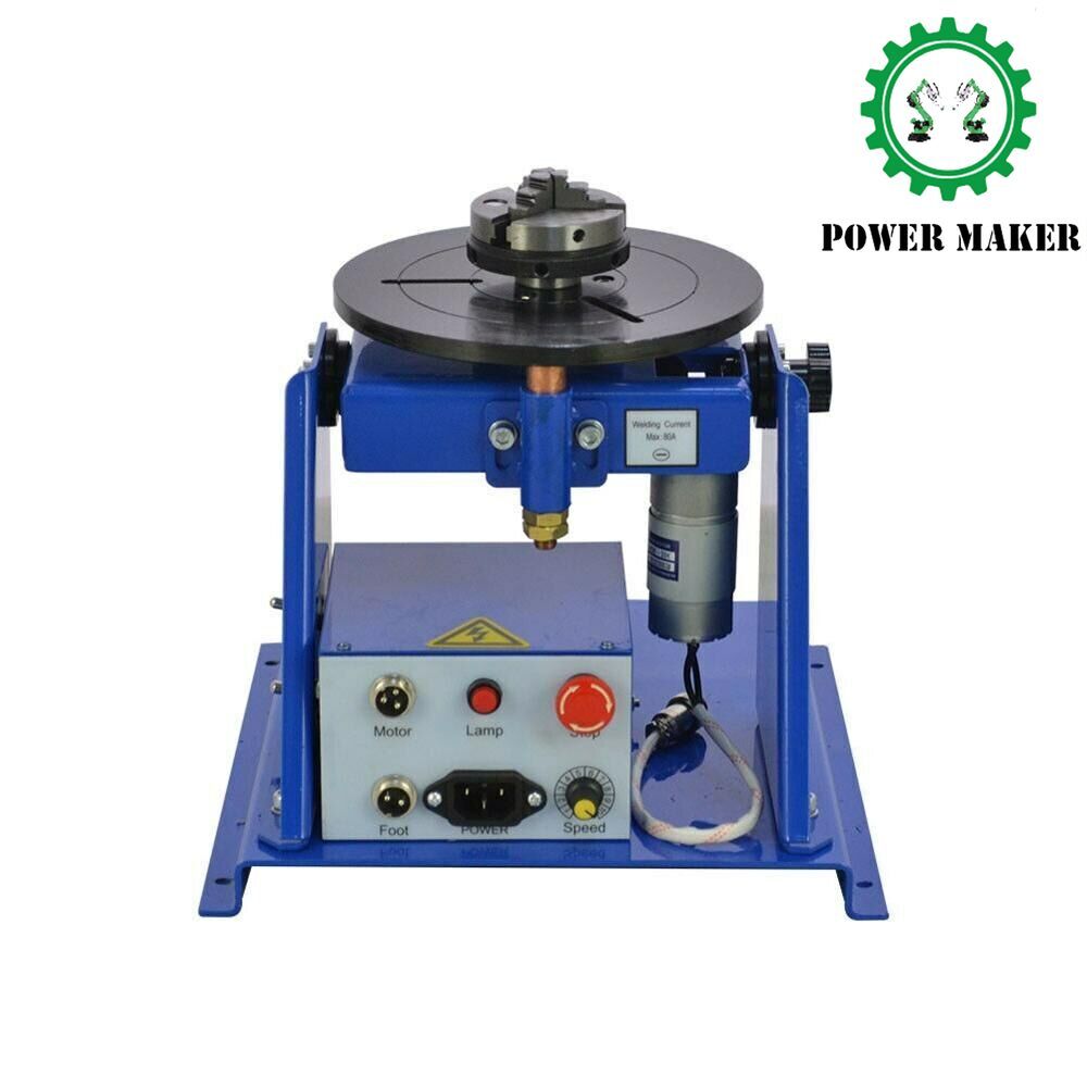 110V/220V 10KG Rotary Welding Positioner Turntable Table 2.5" 3 Jaw Lathe Chuck