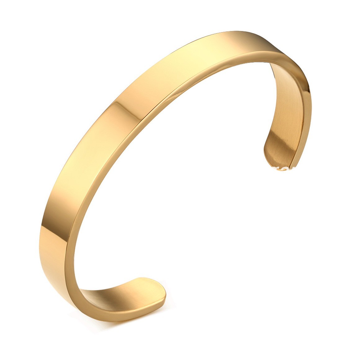 Silver/Gold/Black 6/8mm Stainless Steel Fashion Men's Half Cuff Bracelet Bangle