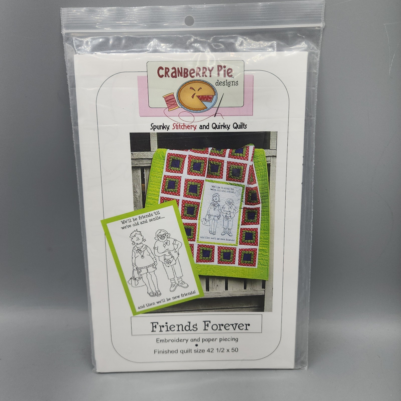 Cranberry Pie Designs, Friends Forever 42.5" x 50" Quilt Pattern