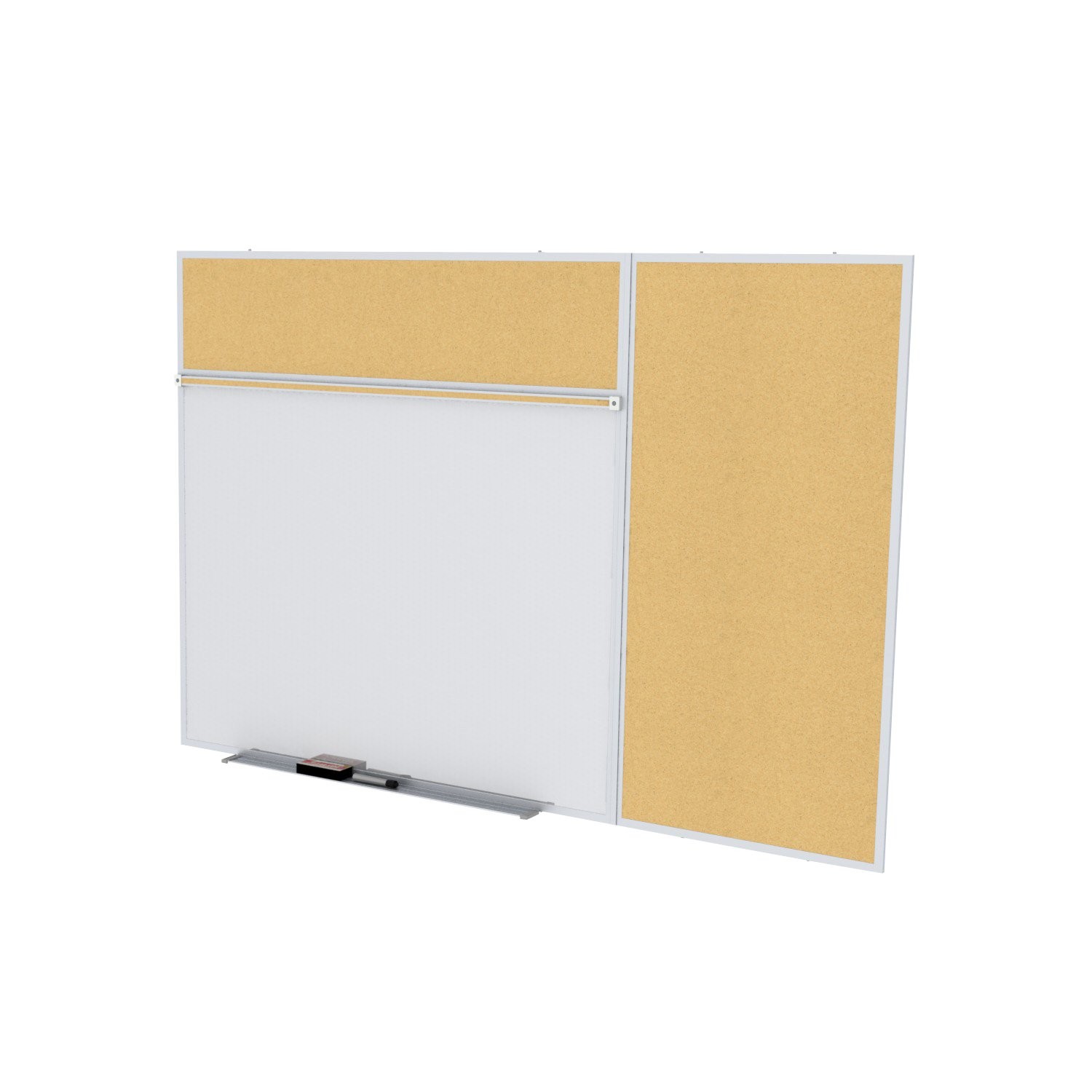 Ghent's Wood 4' x 6' Cork Bulletin & Mag. Whiteboard B-Set in Tan