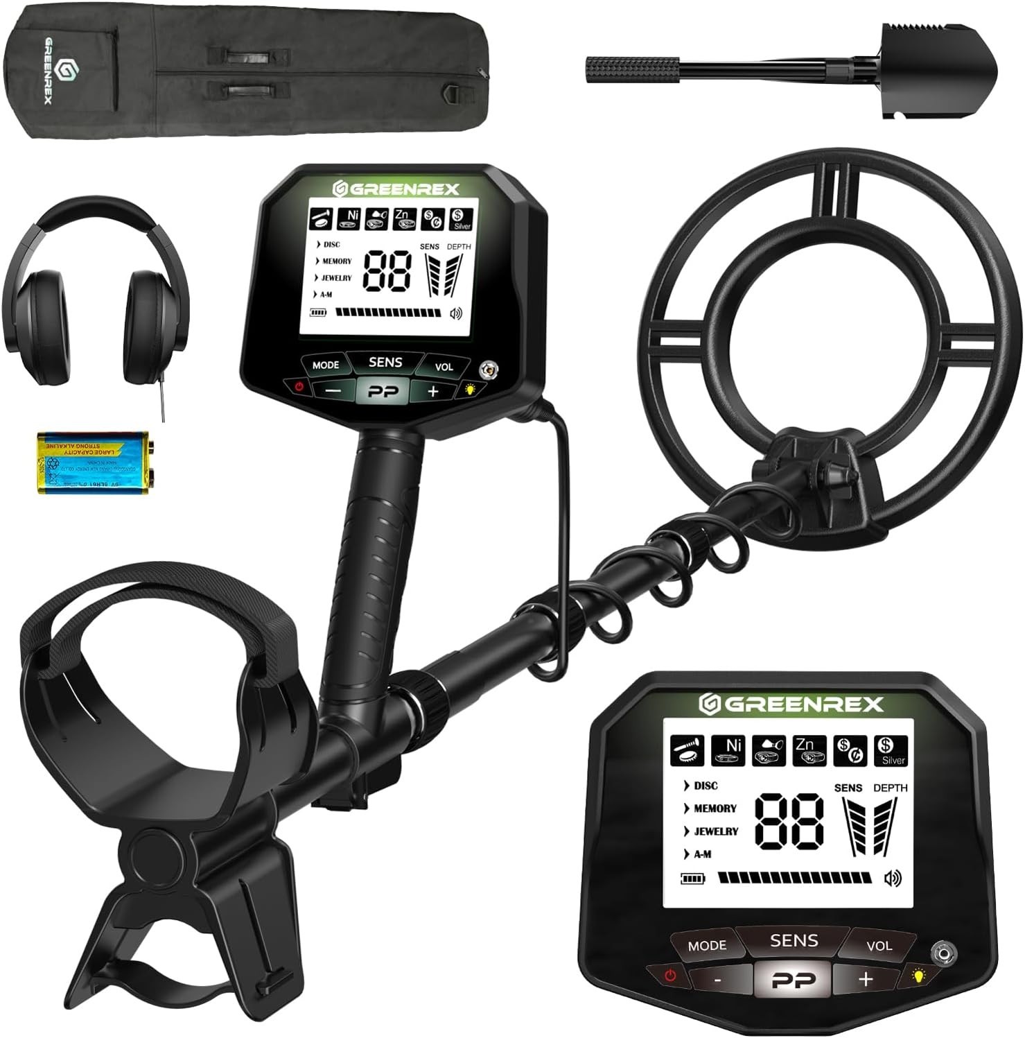 5 Mode Metal Detector Featuring Memory, Disc, and Pinpoint for Precise Detection