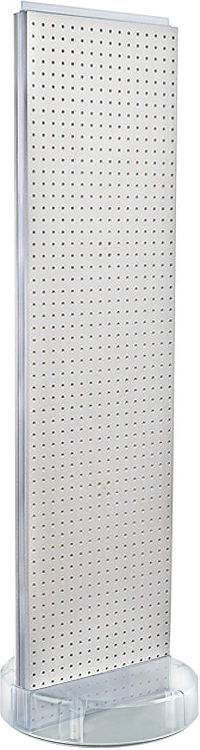 Azar Displays 700780 Two-Sided Pegboard Floor Display w/ C-Channel, Round Base