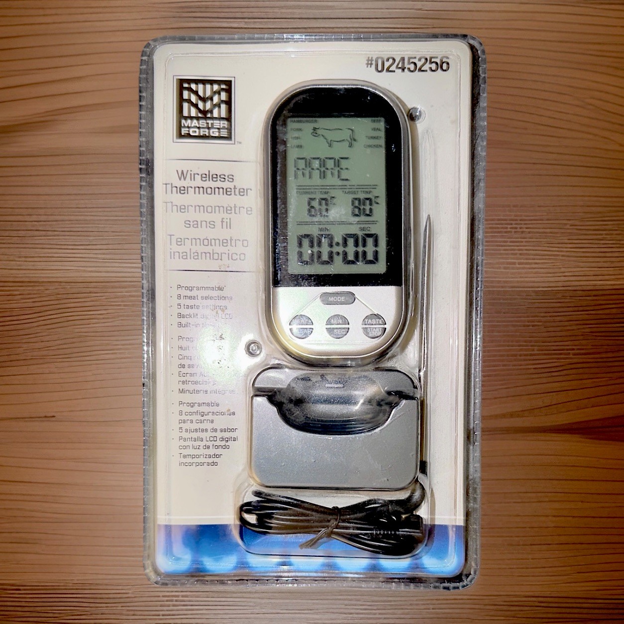 New Master Forge Wireless Meat Thermometer #02452456 Grill Barbecue Steak Heat