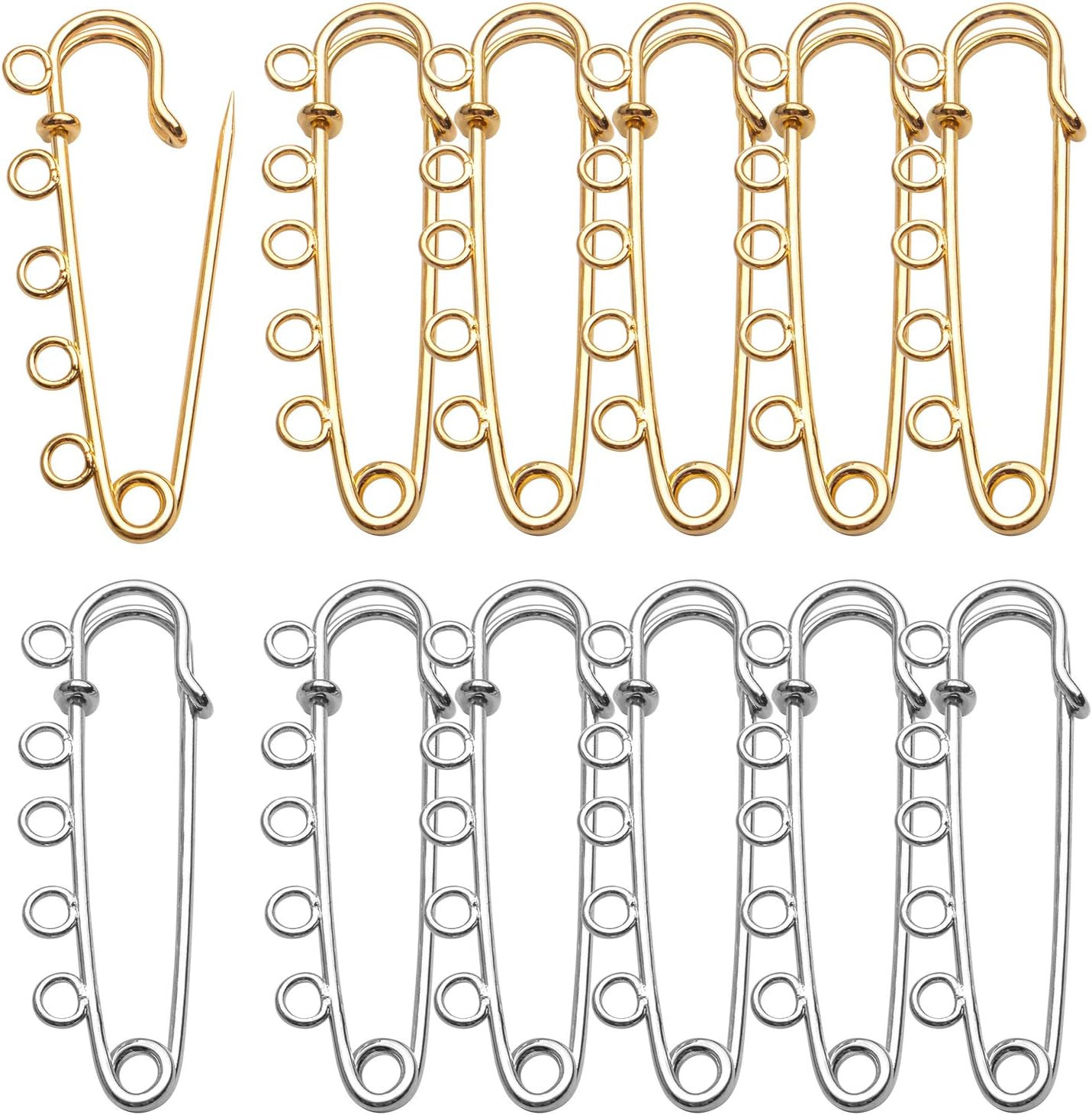 Large Safety Pins,20Pcs 50Mm Metal Heavy Duty Blanket Safety Pins Kilt Pins with