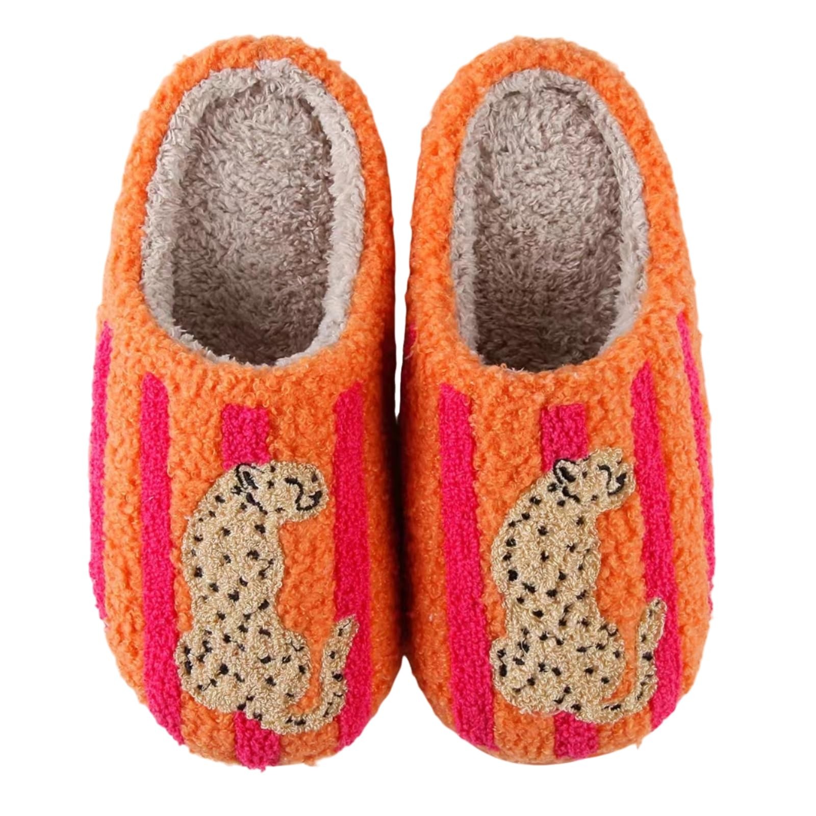KWEVTSL Womens Cheetah Print Slipper Leopard Slippers Fuzzy Plush Memory Foam...