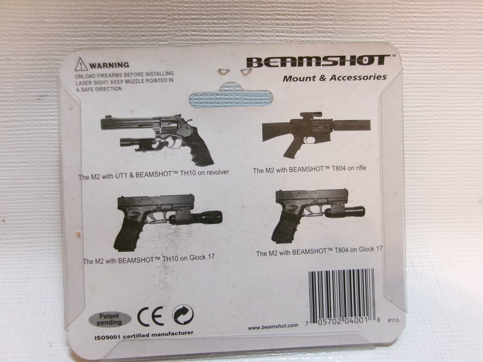 BEAMSHOT M2 Rail Mount for 1 inch Diameter Laser Sight/Flashlight NEW
