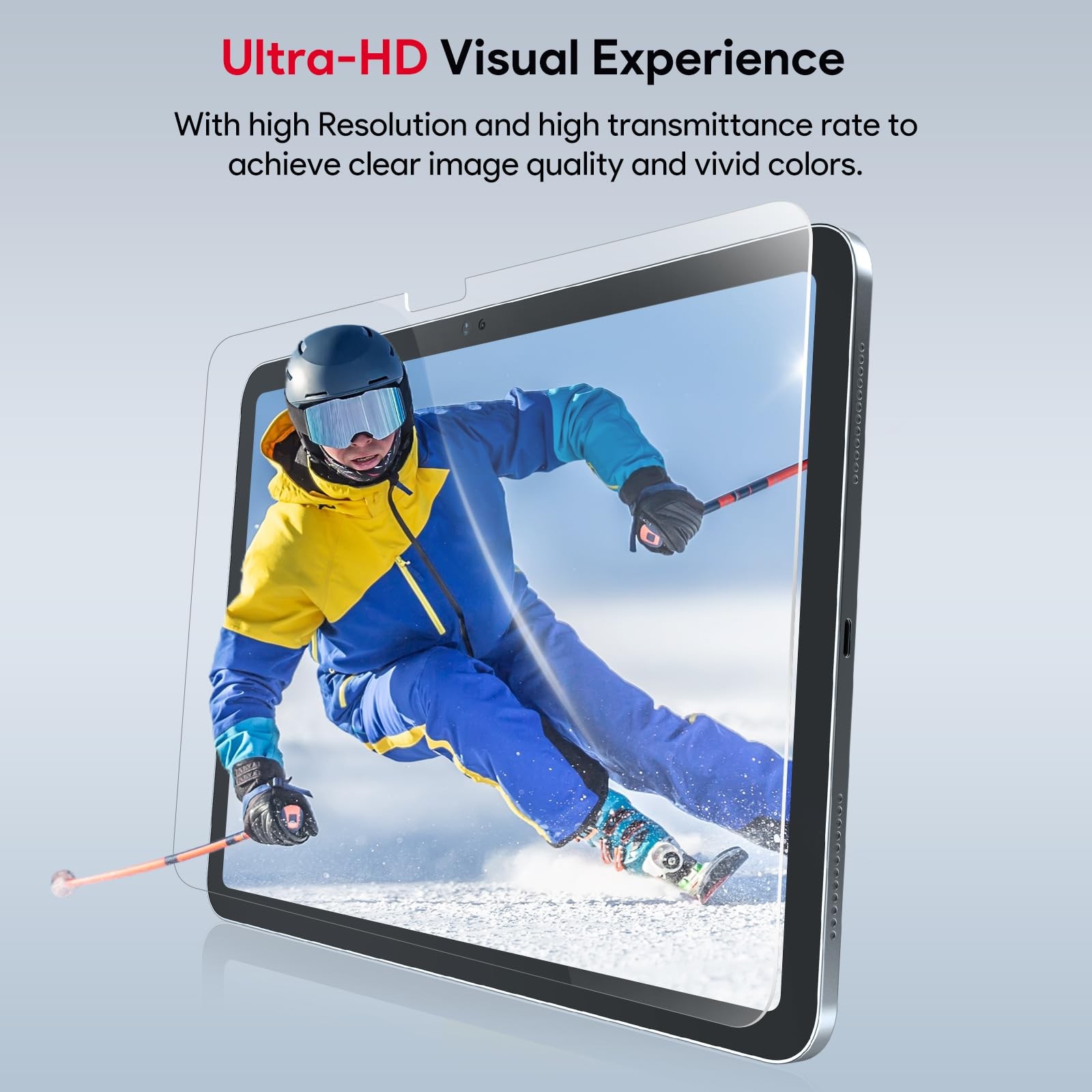 Screen Protector for iPad 11/10.9 - 2 Pack, 9H Hardness, HD Clear, Zero-Lag