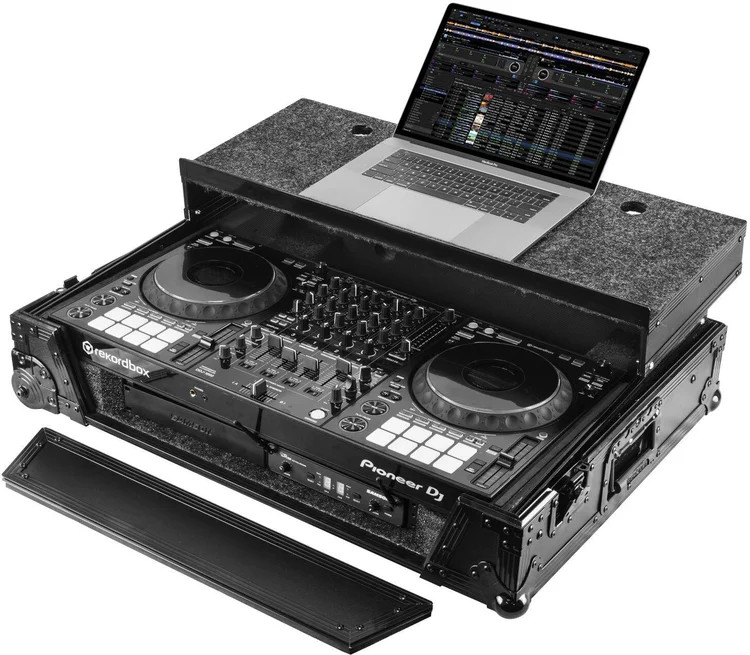 Odyssey FZGSDDJ1000BL1UCW Flight Zone Case with Glide Platform and 1U Rack Space