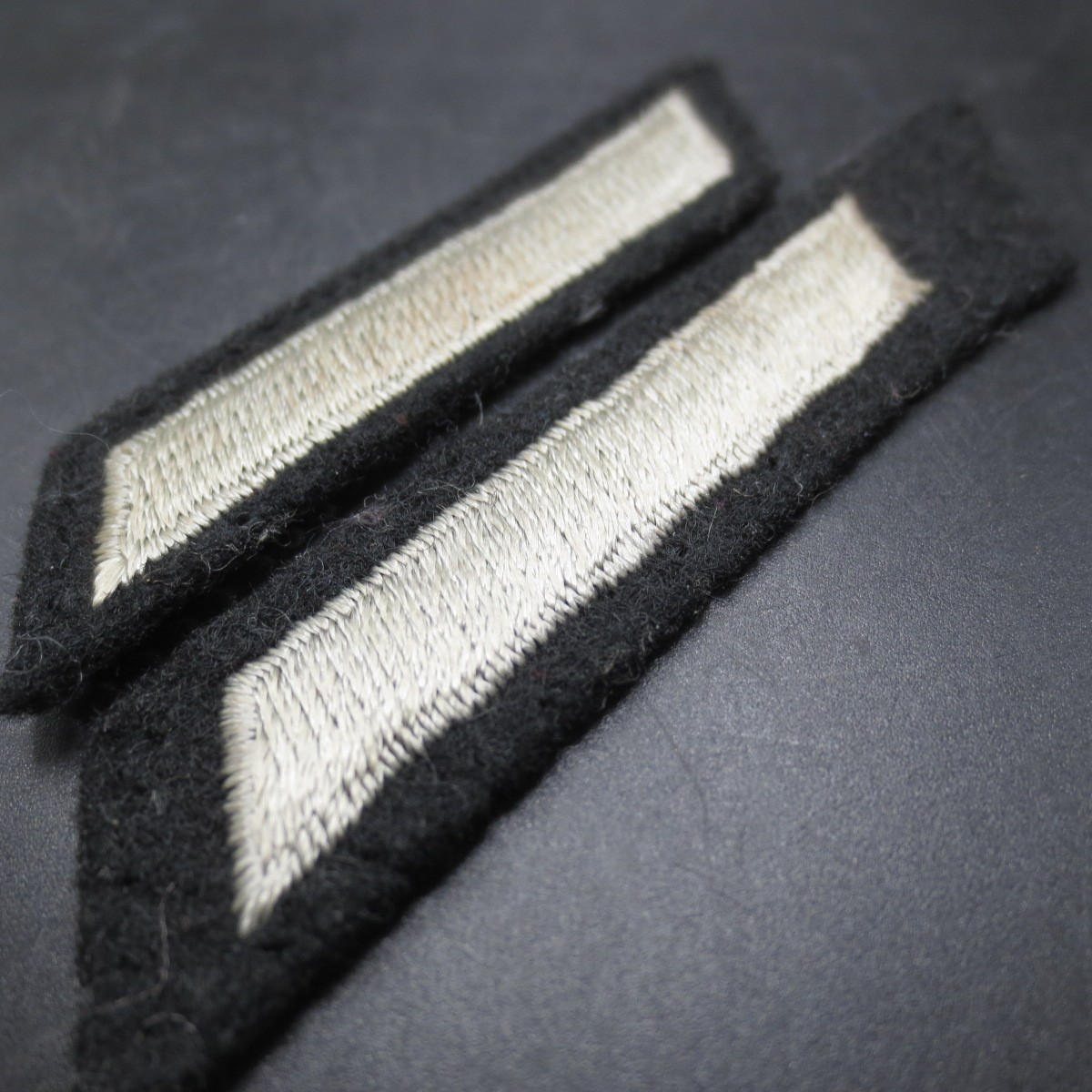 US Sergeant E-5 Service Bar Patch Insignia Bar Med Gray Silver on Black