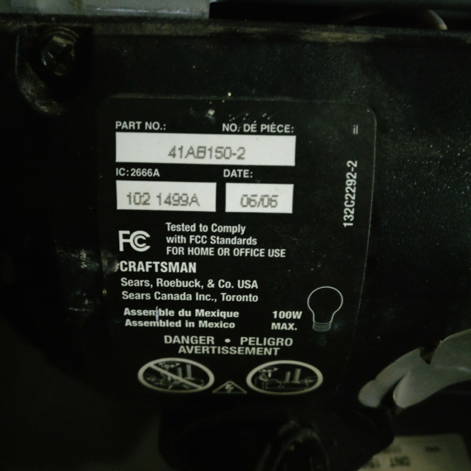 Craftsman Chamberlain 41AB150-2  Logic Board.  "Mail In Repair Service Only!"