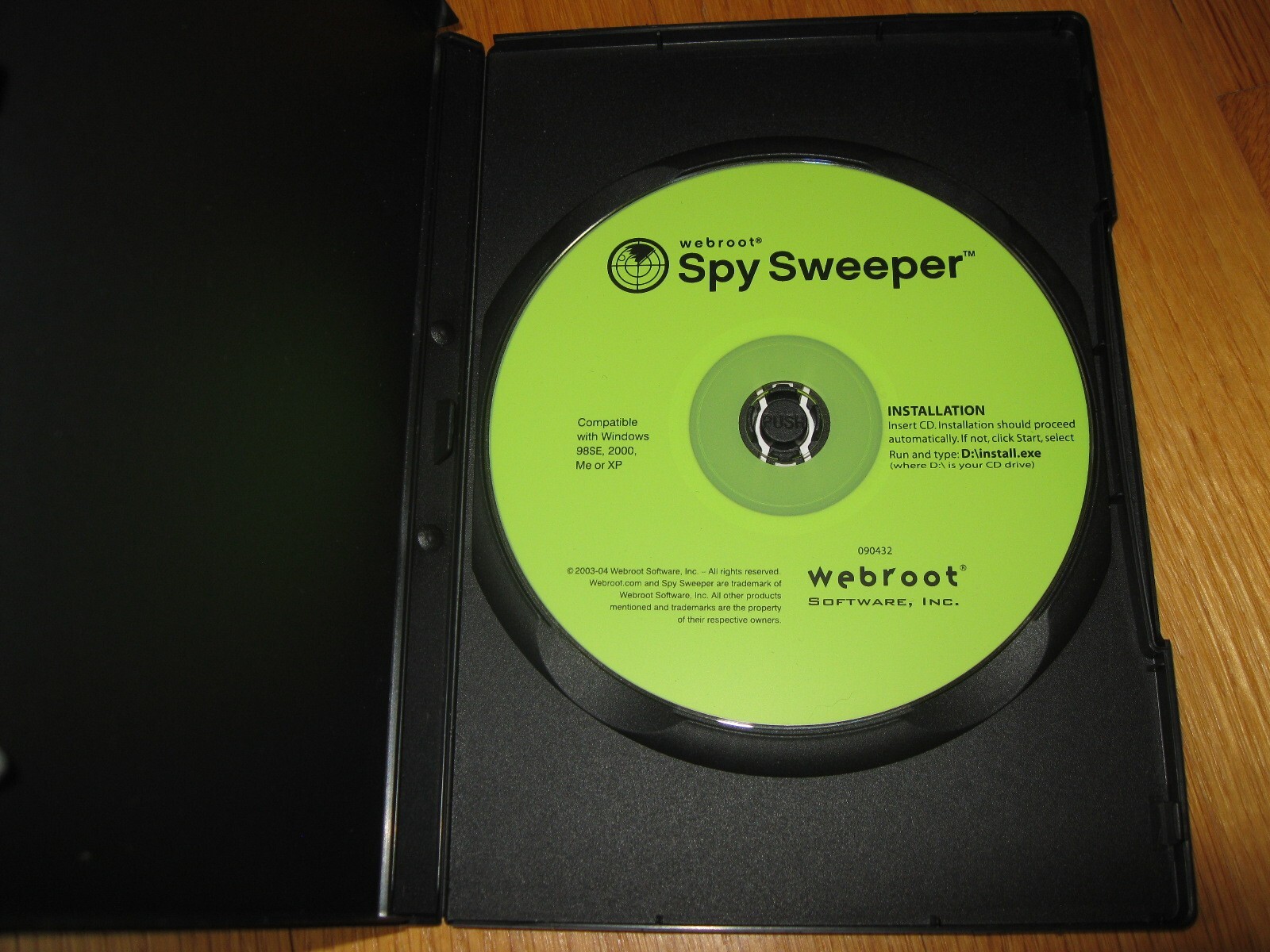 Webroot Spy Sweeper (Windows 98 SE, 2000, Me, XP) Mint Cd w/ Key