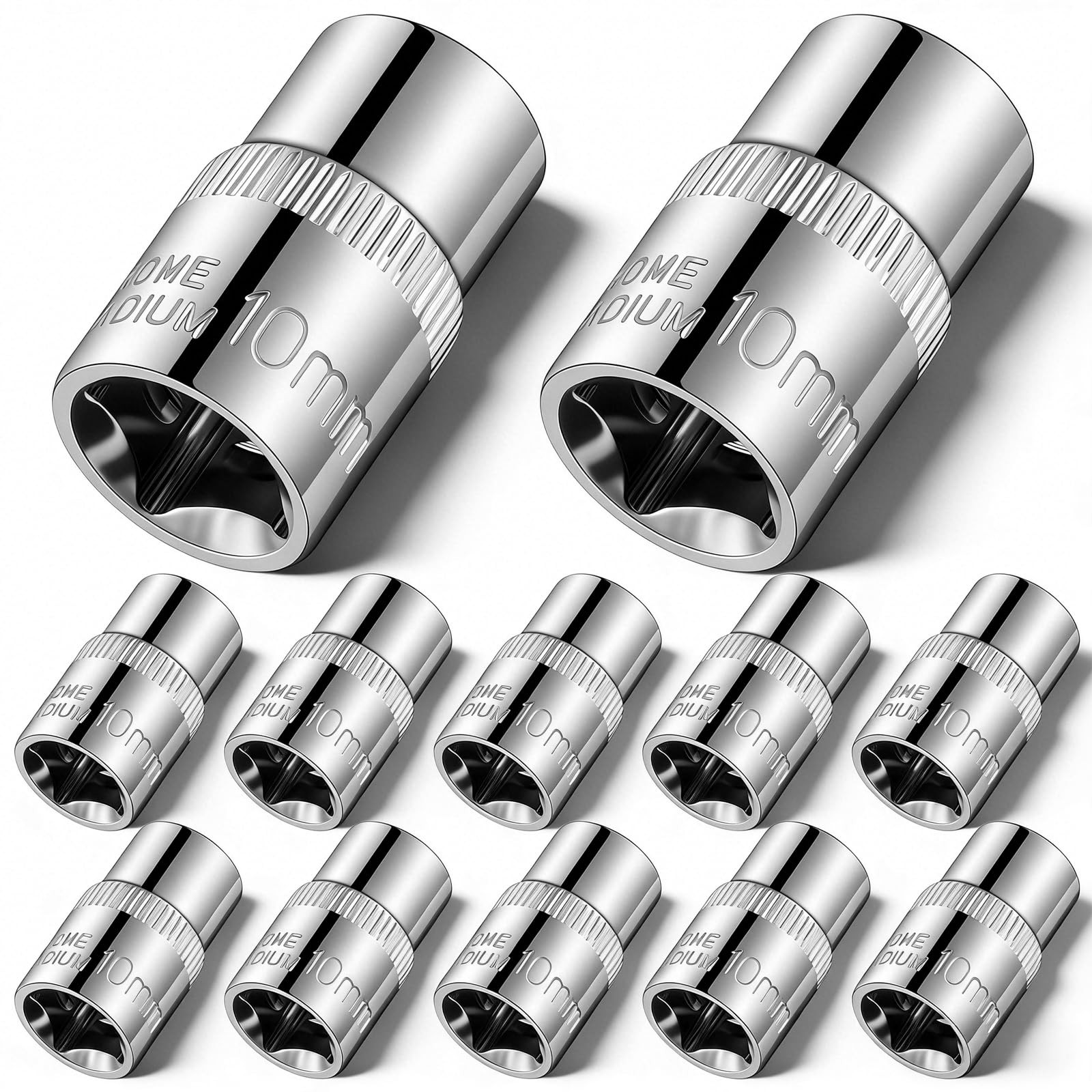 12 Pack 3/8-Inch Drive Impact Socket 10mm Socket Set Shallow Sockets Metric M...